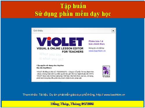 Bài giảng sử dụng Violet