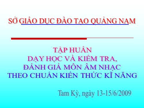 Chuẩn KT-KN Môn Âm nhạc