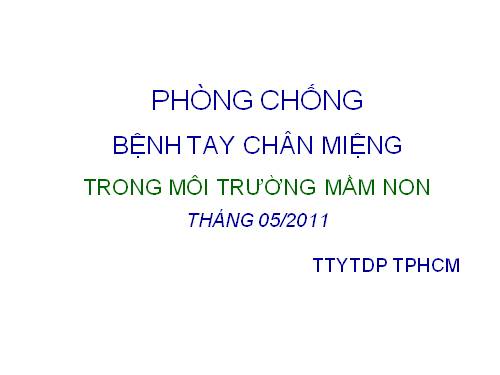 Giáo dục phòng chống "Tay chân miệng" - khối mầm non