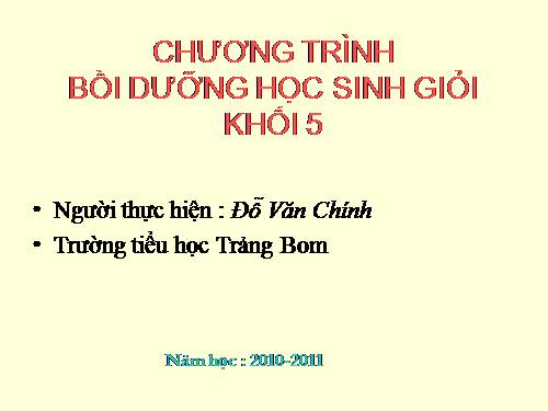 Bồi dưỡng học sinh giỏi khối 5