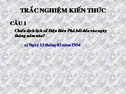 Trắc nghiệm sử 5