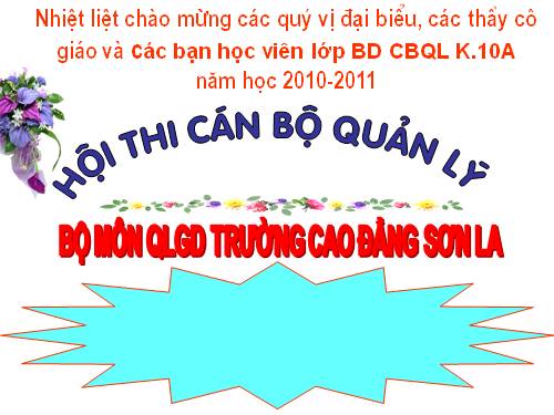 HỘI THI CÁN BỘ QUẢN LÝ