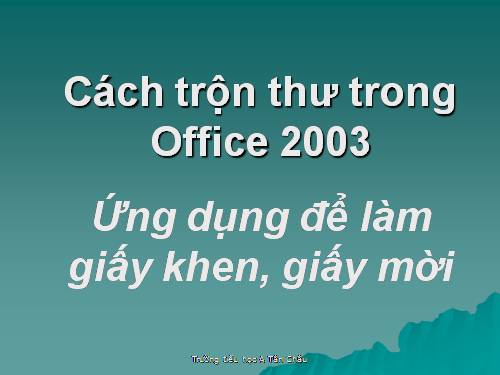 cách trộn thư trong PP