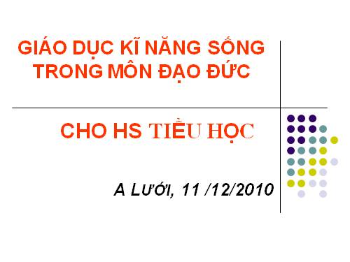 giáo dục kỹ năng sống