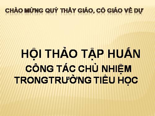 công tác chủ nhiệm theo hướng tích cực