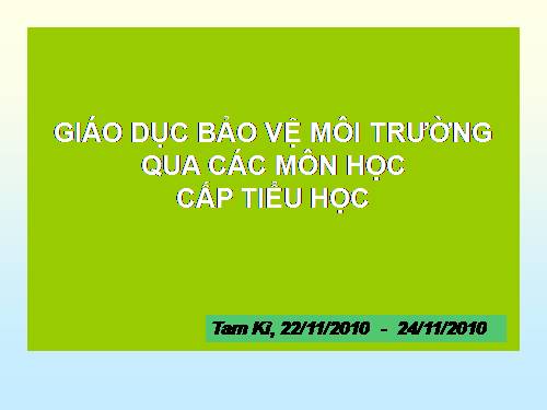 GDBVMT qua các môn