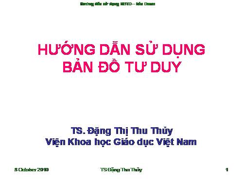 HƯỚNG DẪN SỬ DỤNG BẢN ĐỒ TƯ DUY