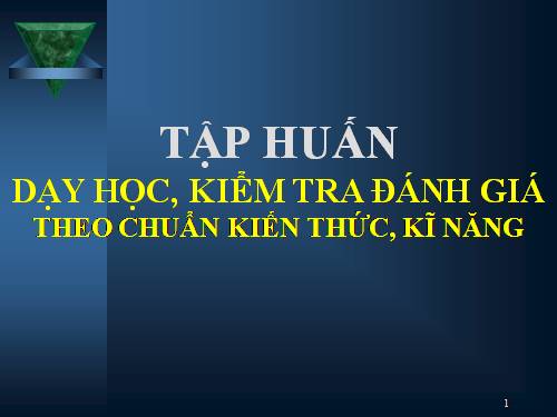 Những vấn đề chung về dạy học theo Chuẩn  KTKN