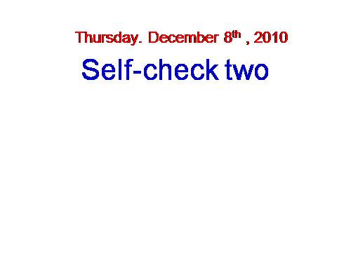 Self - check two