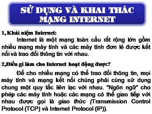 SU DUNG VA KHAI THAC MANG