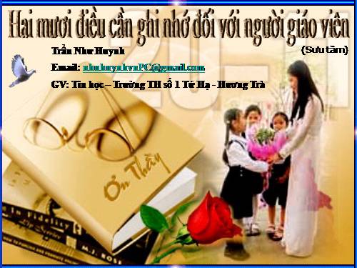 Hai muoi dieu can nho doi voi nguoi giao vien