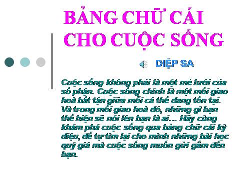 BANG CHU CAI CUOC DOI