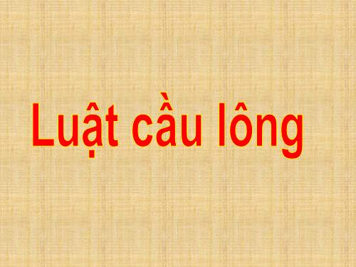 Luật cầu lông