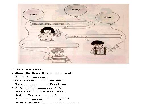 Bai tap Anh lop 1