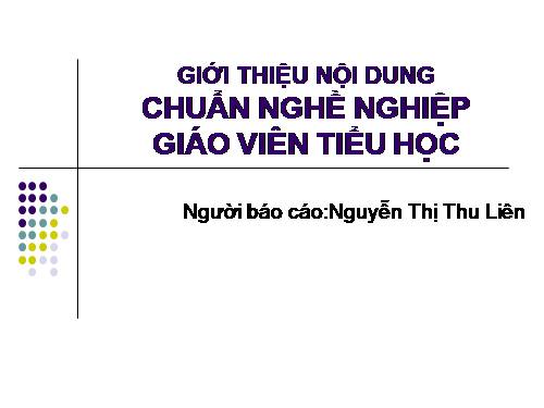 CHUẨN GIÁO VIÊN TIỂU HỌC