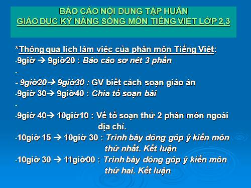 Giáo dục kỹ năng sống khối 2,3