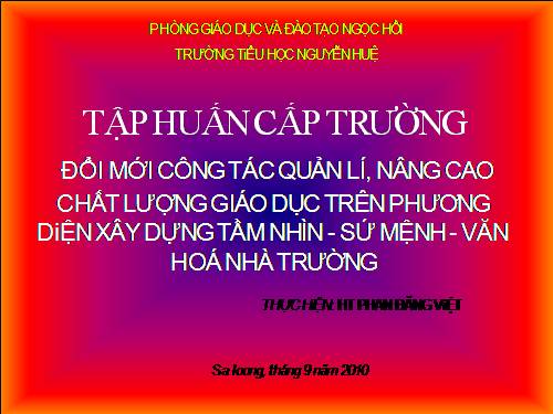 Nội dung tập huấn