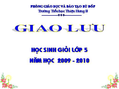 GIAO LƯU HSG L5