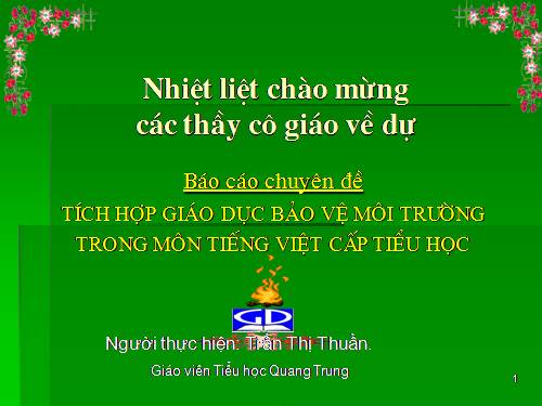 Tích hợp GDBVMT môn Tiếng Việt