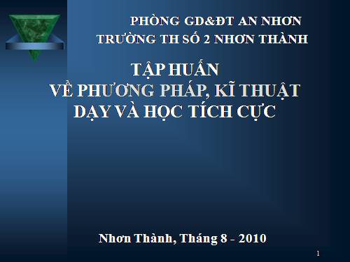 Phần 1. Dạy và học tích cực