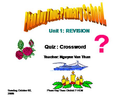 quiz(crossword) Unit 1-let's go2