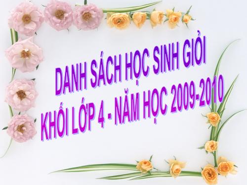 DANH SÁCH HỌC SINH GIỎI KHỐI LỚP 4