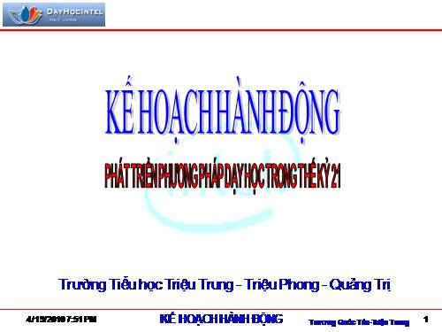 KẾ HOẠCH HÀNH ĐỘNG (LỚP MT) ĐÔNG HÀ