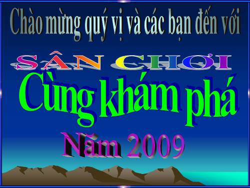 Trò chơi : Cùng khám phá