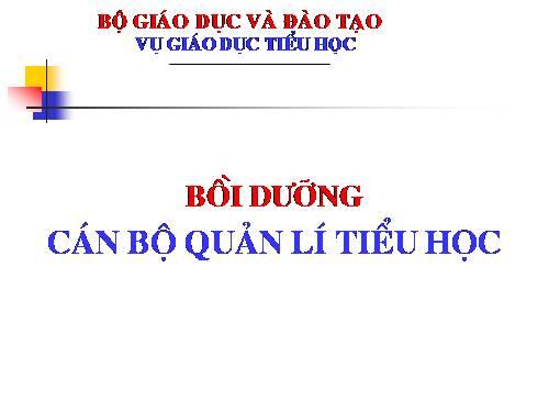 Bai Giang cua Vu truong vu tieu hoc