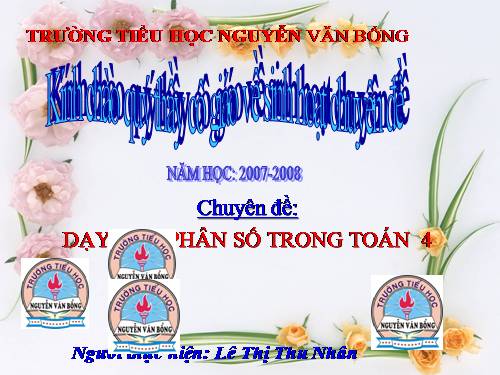 DẠY HỌC PHÂN SỐ TRONG TOÁN 4