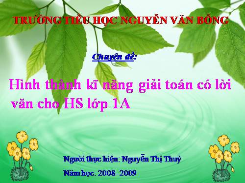 Dạy hoc toán  Lớp 1