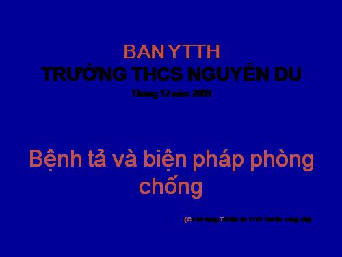 Bệnh tả và biện pháp phòng tránh