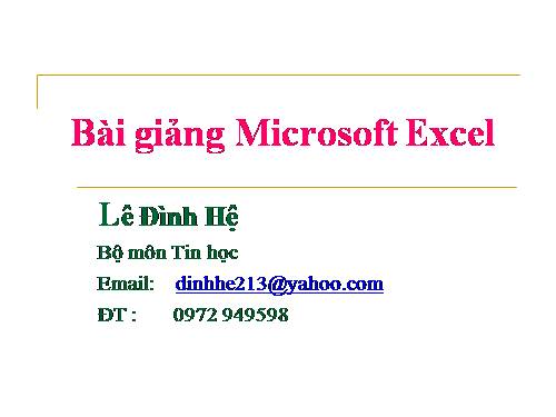 Hướng dẫn tự học Excel