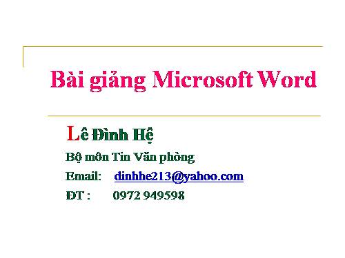 Hướng dẫn tự học Word