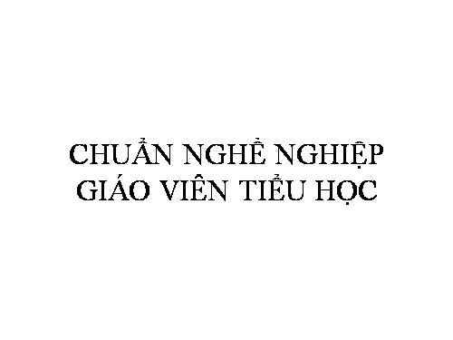 chuẩn NN GV tiểu học