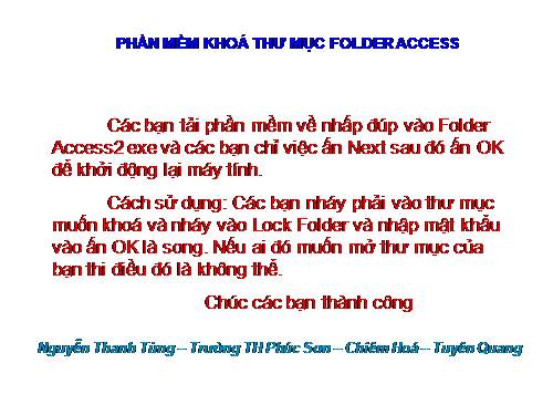 Phần mềm khoá thư mục