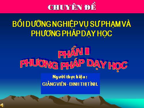 Bồi dưỡng NVSP và phương pháp dạy học