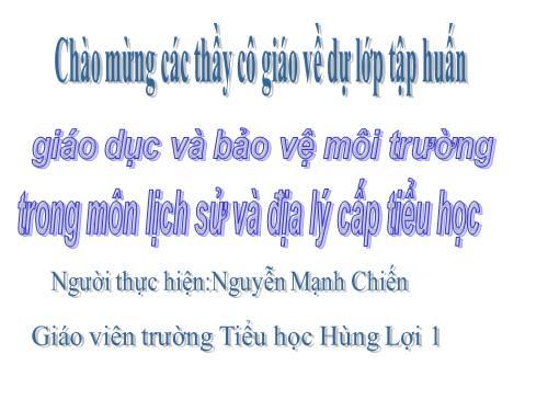 Bảo vệ môi trường trong môn lịch sử địa lý