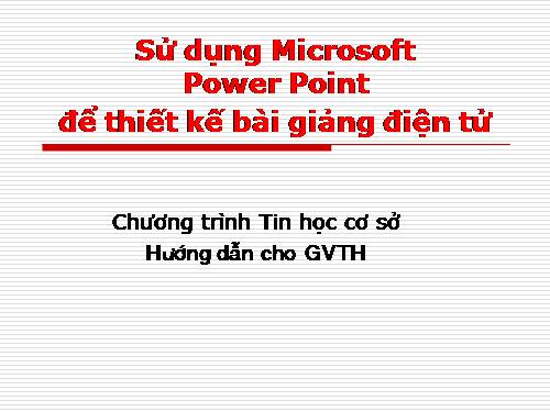 MICROSOFT POWERPOINT TRONG DAY HOC