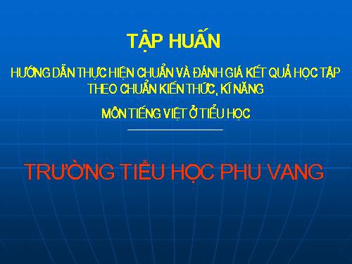 Bồi dưỡng dạy học theo chuẩn kiến thức kĩ năng