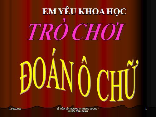 HUỚNG DẪN TRÒ CHƠI ĐOÁN Ô CHỮ