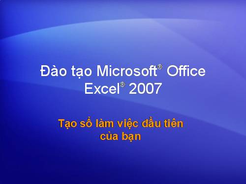 Bai giang co ban ve Excel 2007 (Tieng Viet).