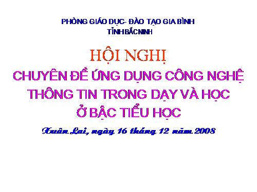 Hoi nghi Bac Tieu hoc