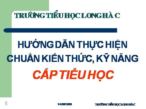 Thực hiện chuẩn KT-KN các môn học ở TH