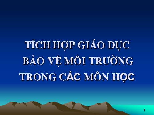 TL tích hợp GDBVMT ở Tiểu học