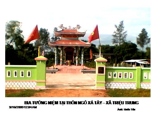 BIA TƯỞNG NIỆM TẠI XÃ TRIỆU TRUNG