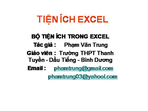 Tiện ích excel