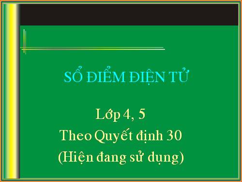 So diem điện tử lop 4-5
