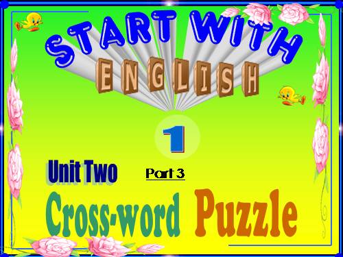 Start With English 1 Unit 2 cross-word