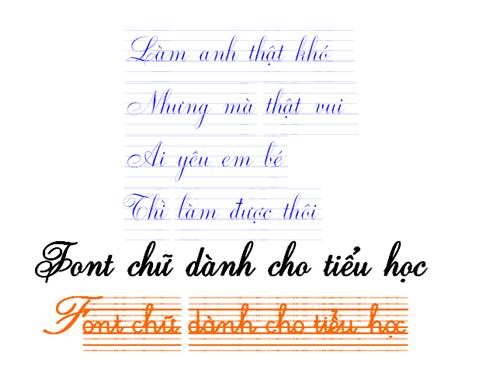 Bộ Font chữ dành cho Tiểu học